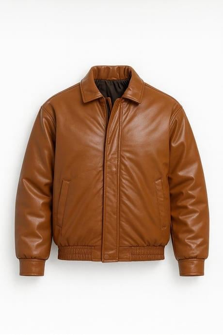 Oversize Premium Deri Ceket/Mont - Taba