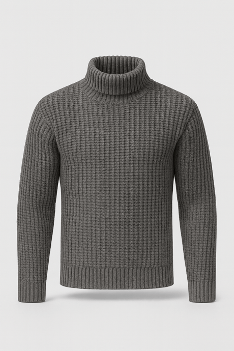 Nopenli Fitil Örgü Balıkçı Kazak - Füme