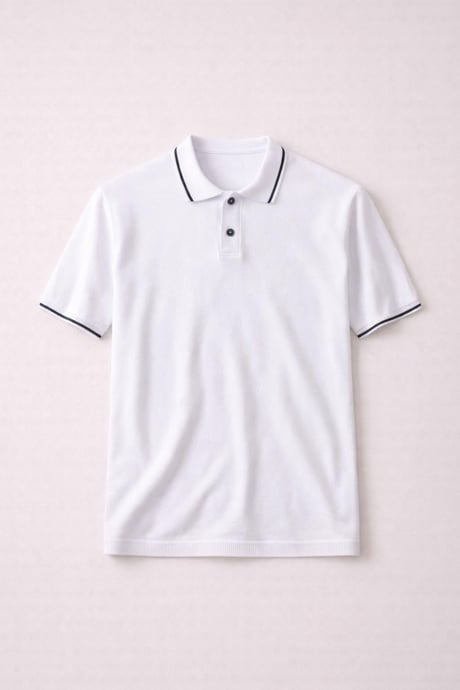 Austen Kontrast Biyeli Düğmeli Polo Yaka Kısa Kollu İnce Triko Erkek T-Shirt - Ekru