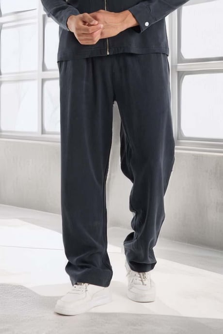 Baggy Kalıp Cupra Kumaş Jogger Erkek Eşofman Altı Pantolon - Füme