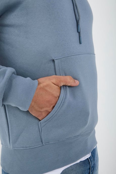 Açıkmavi Erkek Oversize Kapüşonlu Kanguru Cepli Sweatshirt - Hoodie
