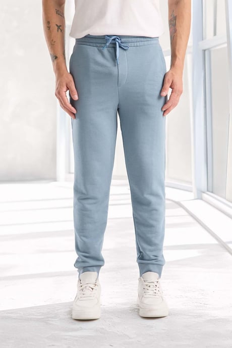 Spike Diagonal 3 İplik Manşet Paça Erkek Pantolon Eşofman Altı - Soğuk Mavi