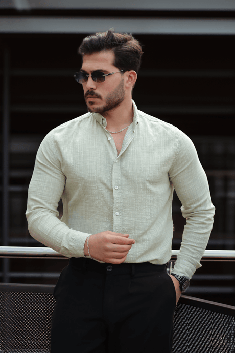 Bien Pamuk Keten Erkek Gömlek - Çağla