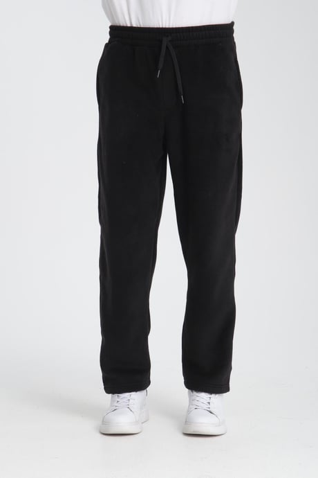 Baggy Kalıp Polar Kumaş Jogger Pantolon - Siyah
