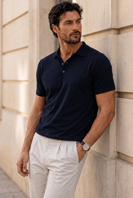 Newman Regular Fit Düğmeli Polo Yaka Viskon Triko Erkek T-Shirt- Lacivert