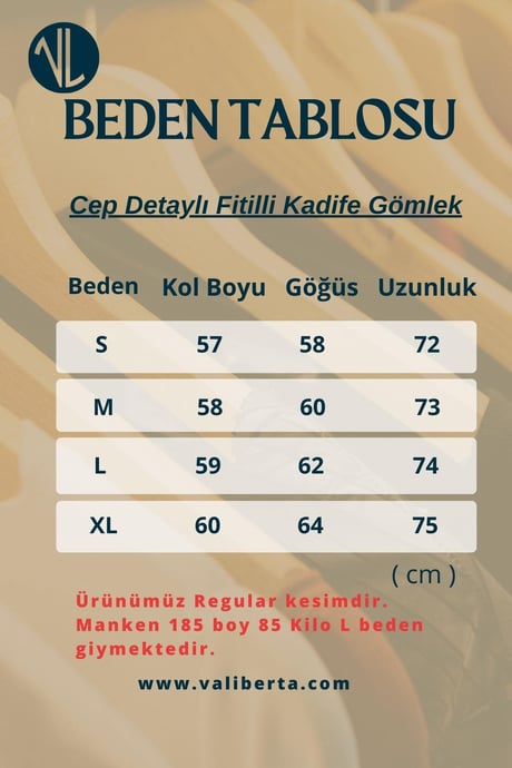 Cep Detaylı Fitilli Kadife Gömlek - Açık Bej