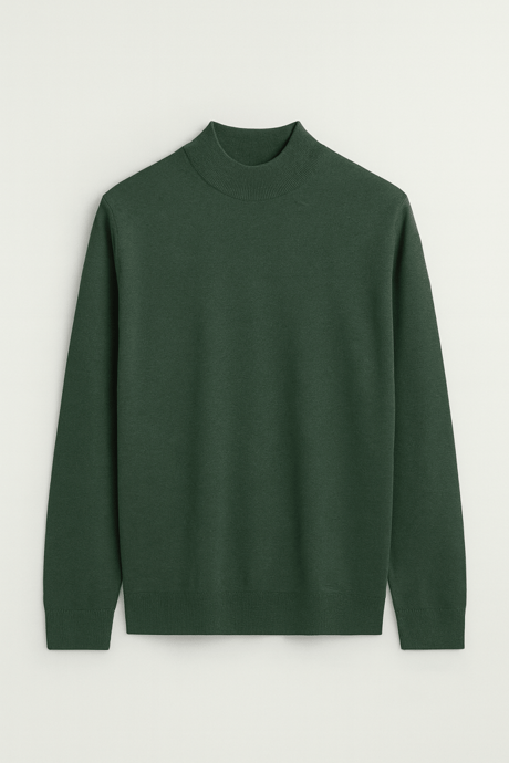 Fincher Yarım Balıkçı Fit Kalıp Boğazlı Erkek Kazak - Yeşil