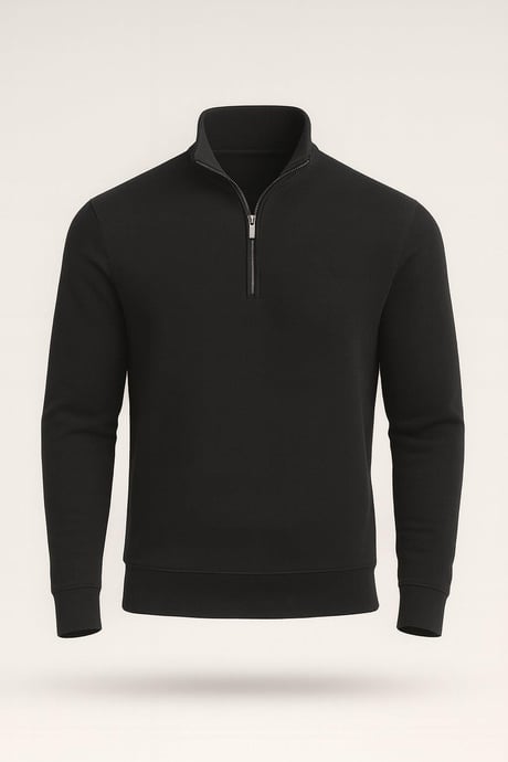 Lars Selanik Örme Kumaş Yarım Fermuar Erkek Sweatshirt - Antrasit
