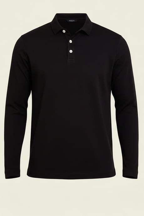 Ridley Regular Fit Doubleface Interlok Polo Yaka Erkek Sweatshirt - Siyah