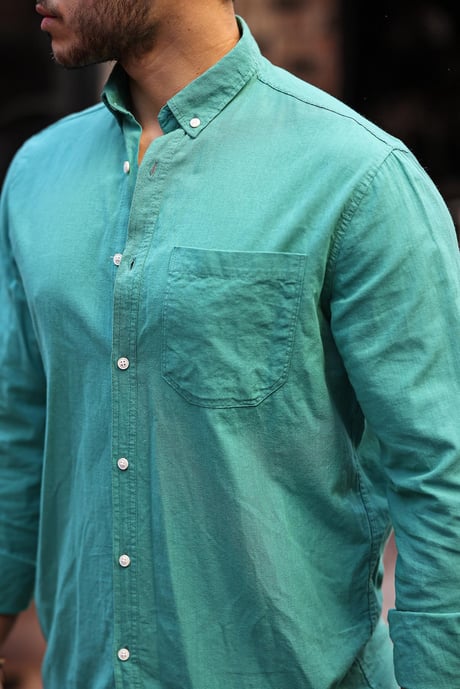 Flam Keten Tek Cepli Gömlek - Petrol