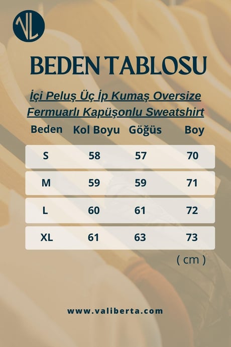 İçi Peluş Üç İp Kumaş Oversize Fermuarlı Kapüşonlu Sweatshirt- Avcı Yeşili