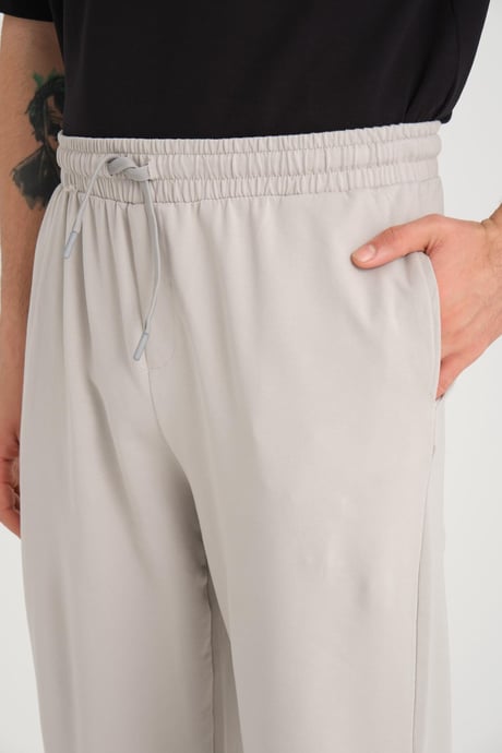 İki İplik Baggy Kalıp Eşofman Altı/Pantolon - Mineral Gri