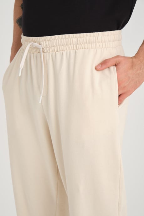 İki İplik Baggy Kalıp Eşofman Altı/Pantolon - Ham Natural
