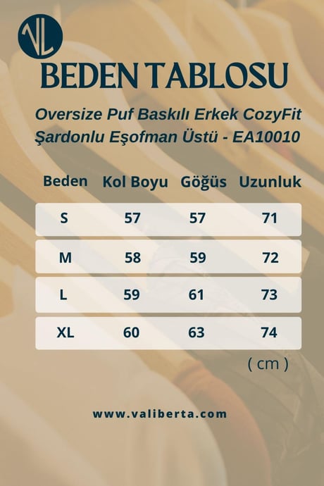 Oversize Puf Baskılı Erkek CozyFit Şardonlu Eşofman Takımı - Siyah