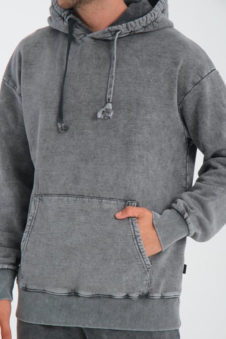 Oversize Yıkamalı Şardonlu Erkek Eşofman Takımı - Antrasit