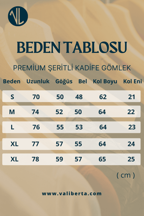 Premium Şeritli Kadife Gömlek - Mavi