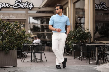 Rahat Kalıp Beli Lastikli Baggy Pamuk Pantolon - Ekru