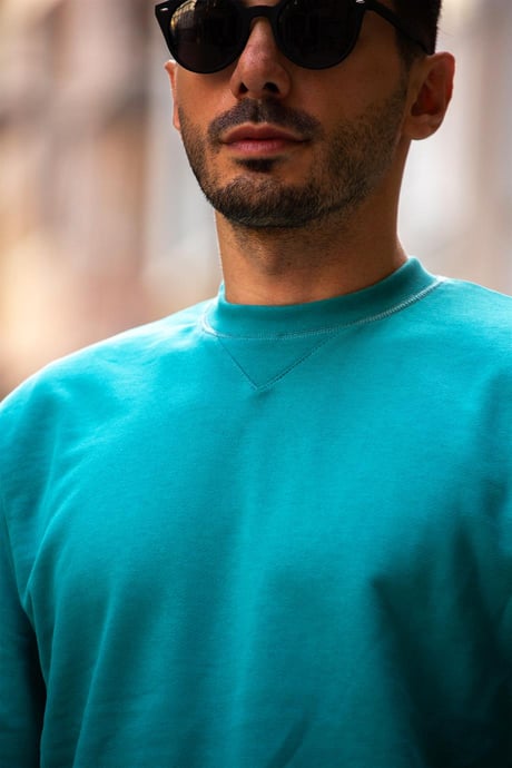 Ribanalı Fit Sweatshirt - Mavi