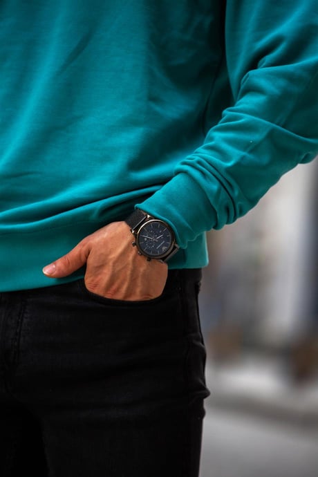 Ribanalı Fit Sweatshirt - Mavi