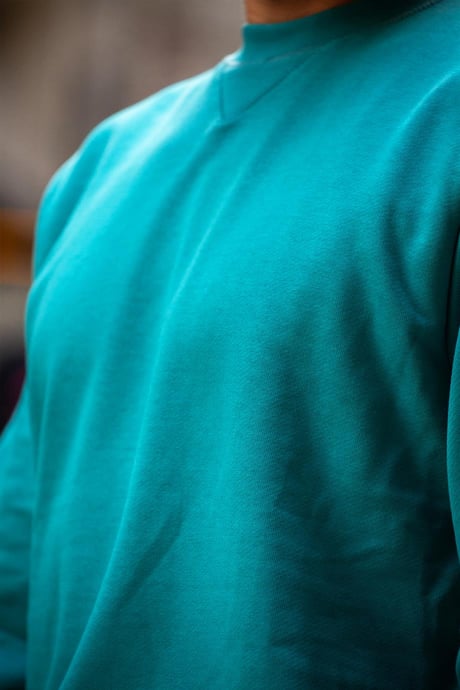 Ribanalı Fit Sweatshirt - Mavi