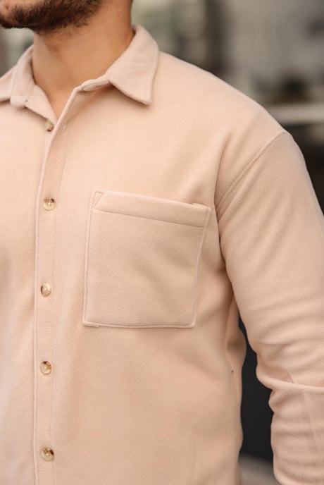 Tek Cep Polar Gömlek- AcıkBej