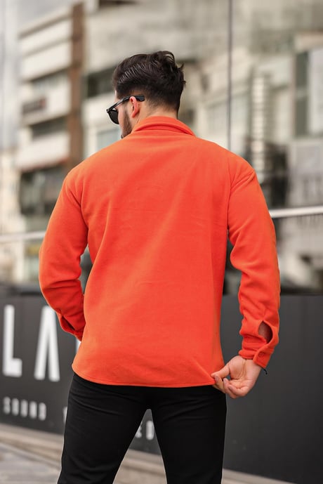 Tek Cep Polar Gömlek- Turuncu