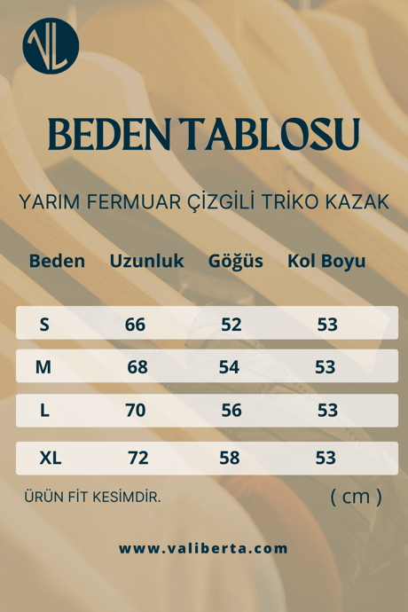 Yarım Fermuar Çizgili Triko Kazak - Yeşil