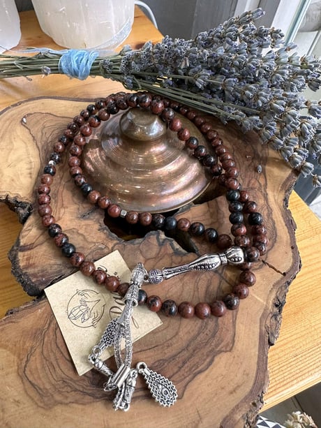 Mahogany Obsidyen Doğal Taş 99'lu Tesbih
