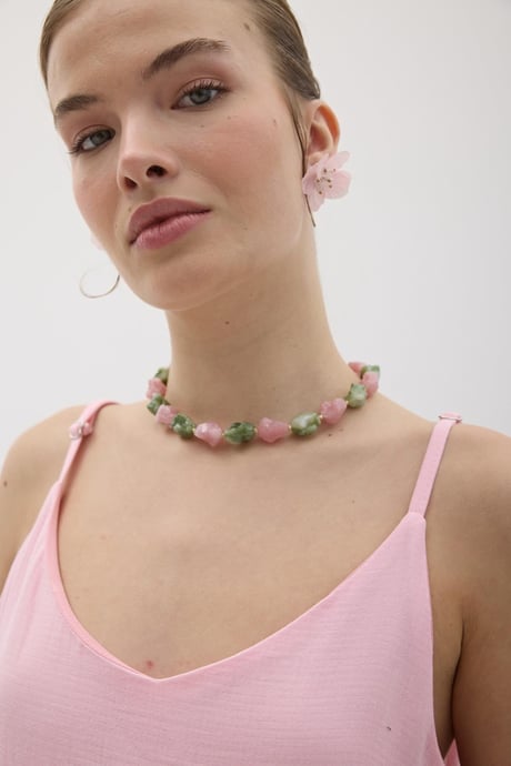 Askı Ayarlı Oversize Müslin Elbise PEMBE