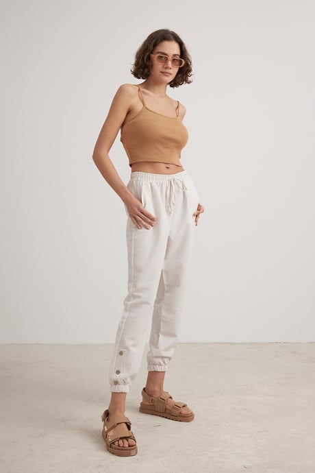 Askılı Kadın Crop Atlet CAMEL