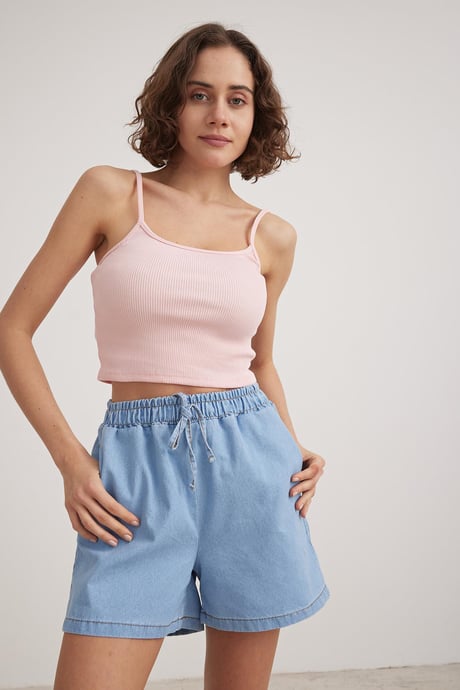 Askılı Kadın Crop Atlet PUDRA