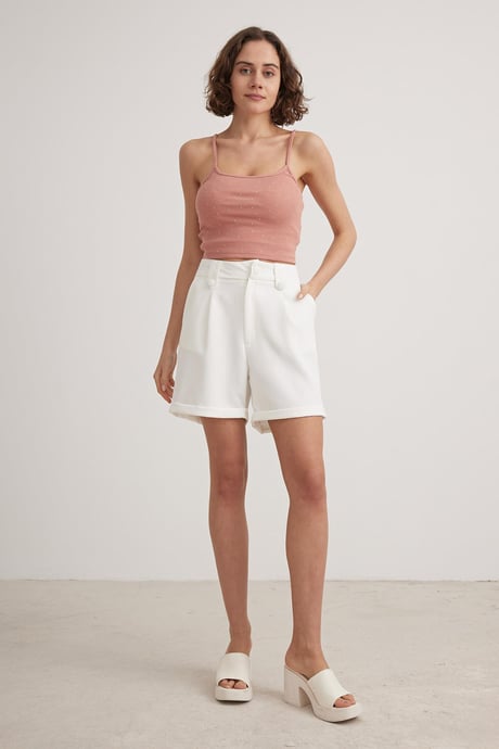 Askılı Taş İşlemeli Crop Atlet PUDRA