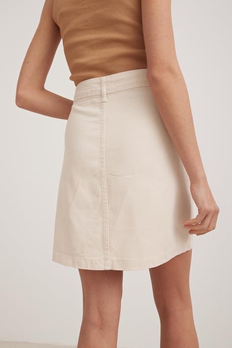 Cep Detaylı Gabardin Kadın Etek TAŞ