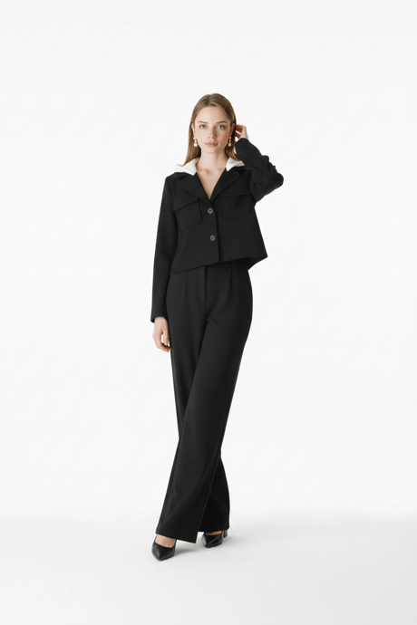 Çıkma Kapişonlu Spor Ceket SİYAH