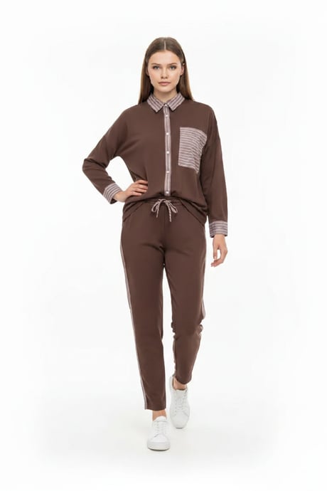 Garni Takım Gömlek KAHVE