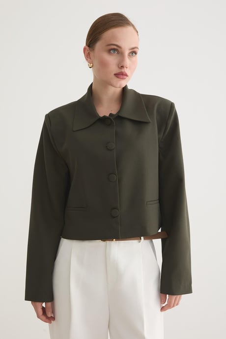 HÜRREM KUMAŞ KADIN CEKET HAKİ