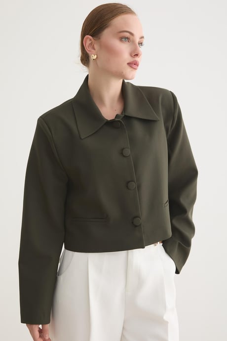 HÜRREM KUMAŞ KADIN CEKET HAKİ