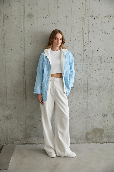 Kadın Garni Detaylı Linea Ceket MAVİ