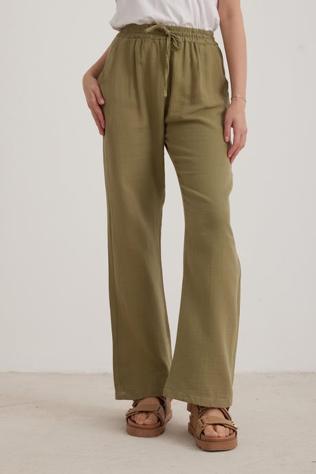 Müslin Salaş Kadın Pantolon HAKİ