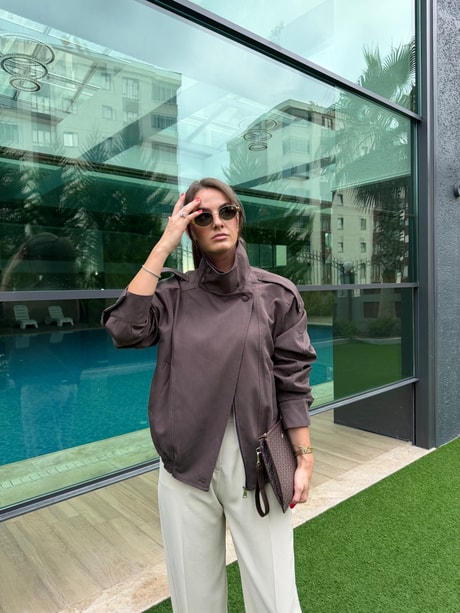 QULOVEYENİ GELENLERAcı Kahve Buca Dik Yaka Ceket
