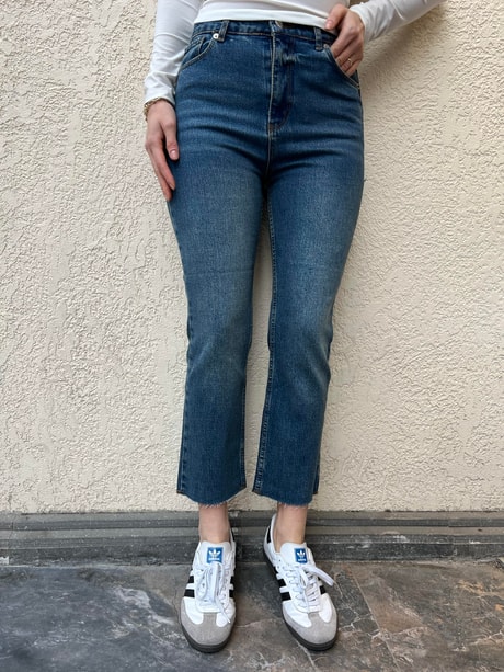 QULOVEYeni GelenlerYÜKSEK BEL KESİK PAÇA JEAN