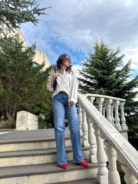 Tasarım İşlemeli Oversize Gömlek