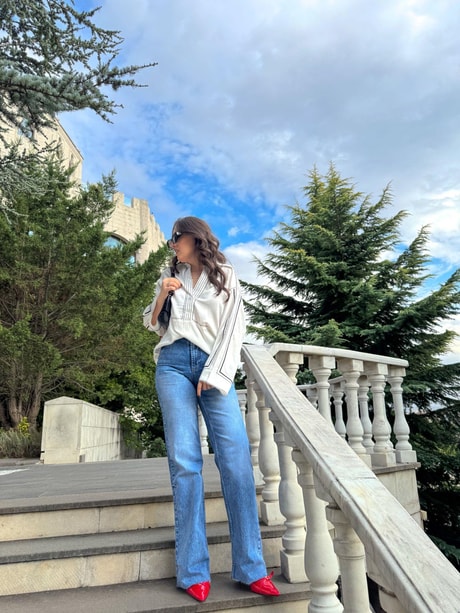 Tasarım İşlemeli Oversize Gömlek