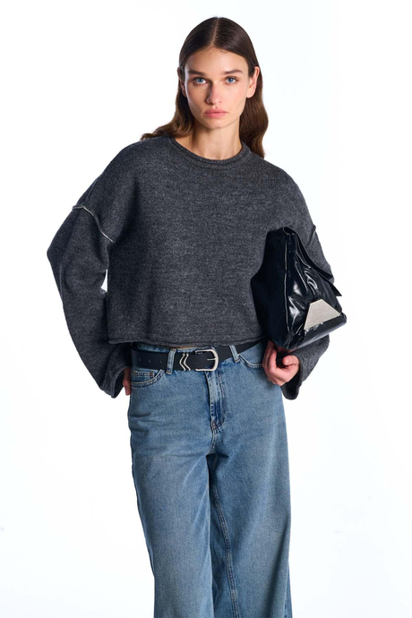 Antrasit Basic Triko Kazak