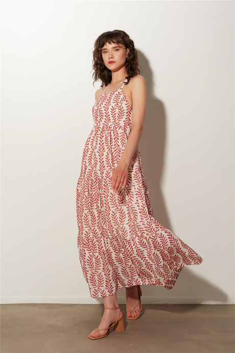 Ekru Sırt Dekolteli Maxi Elbise SS23D4790EK