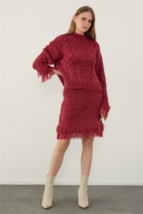 SAÇ ÖRGÜLÜ PÜSKÜLLÜ TAKIM