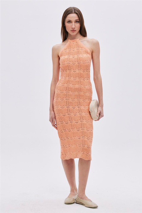 AJURLU TRİKO ELBİSE