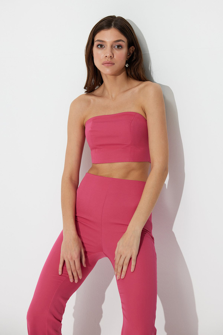 Pembe İspanyol Paça Kumaş Pantolon SS23P4730PE