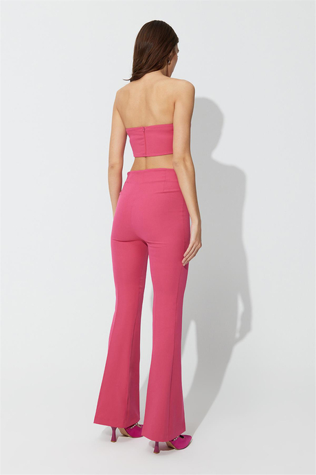 Pembe İspanyol Paça Kumaş Pantolon SS23P4730PE