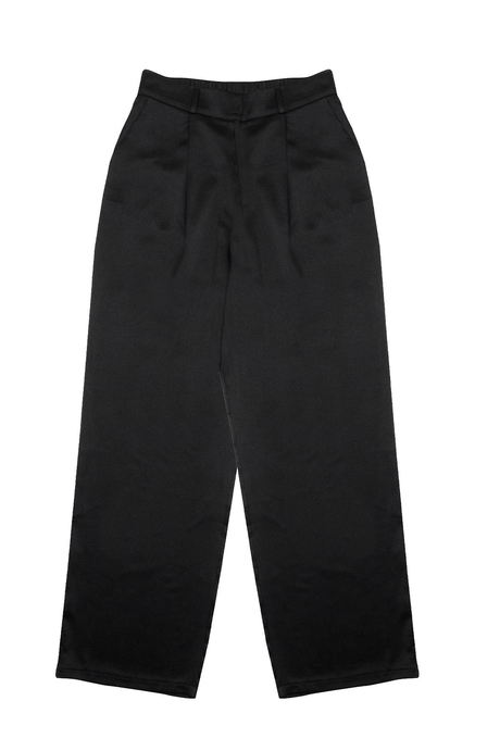 Siyah Saten Geniş Paça pantolon
